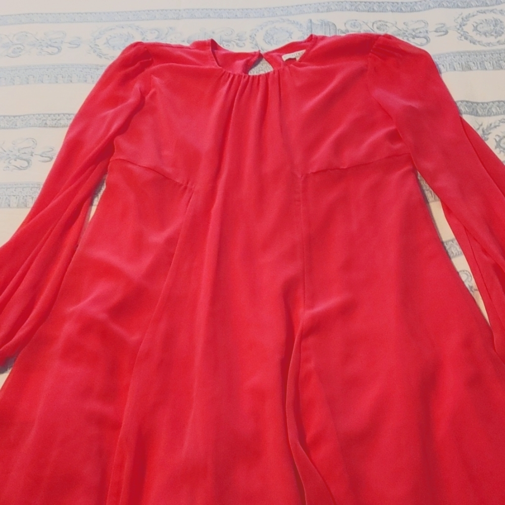 Coral A-line dress